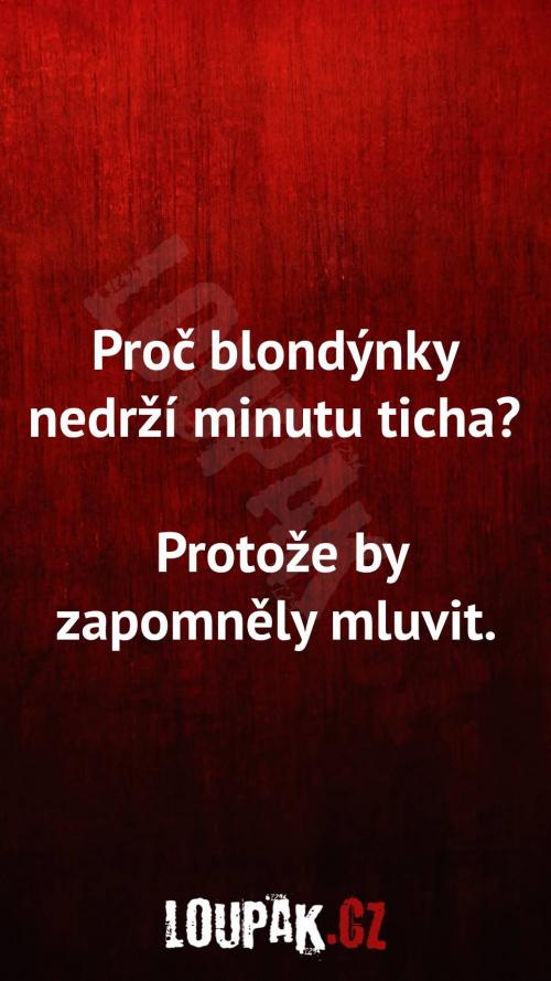  Proč blondýnky  nedrží minutu ticha 