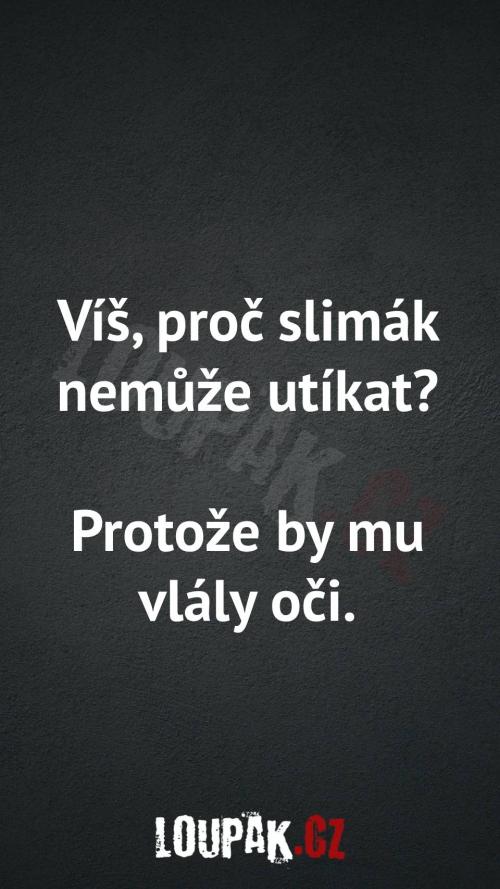  Proč slimák nemůže utíkat 