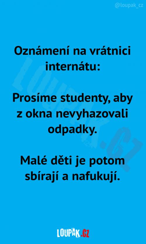  Varování pro studenty 