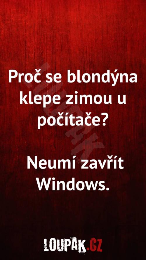  Proč blondýnka klepe zimou u počítače 