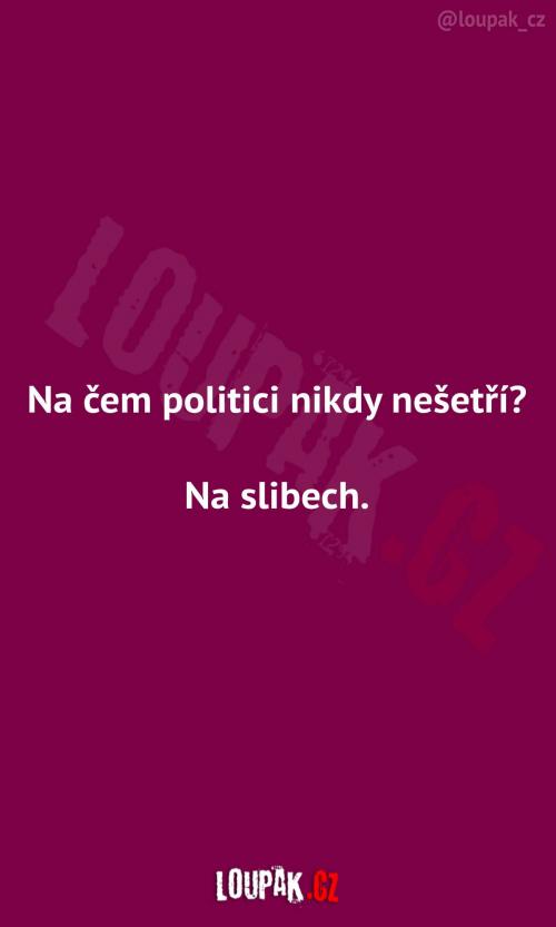 Na čem politici nešetří