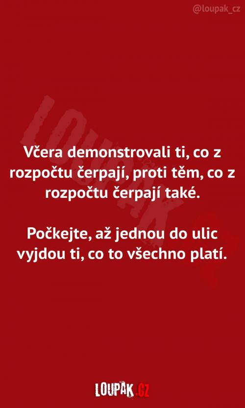 Včerejší demonstrace 