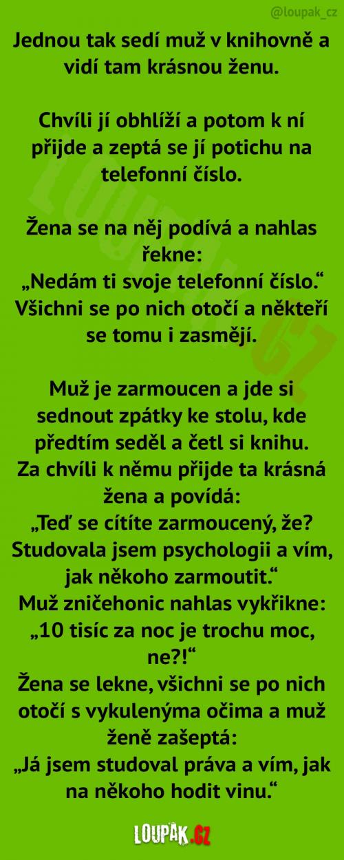  Muž a nádherná žena v knihovně 