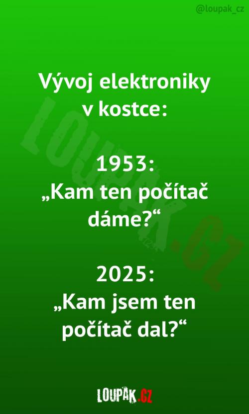  Vývoj počítačů (1953 vs. 2025) 