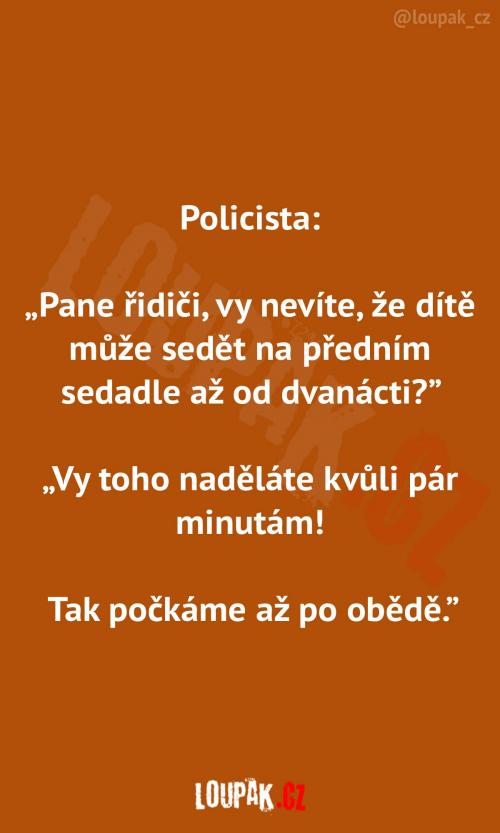  Dítě na předním sedadle  