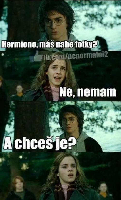  Hermiono, máš nahé fokty? 