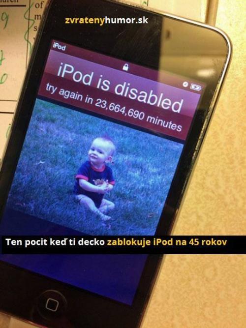  Zablokovaný iPod 