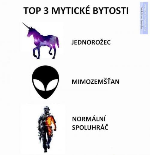  TOP 3 mýtické bytosti 