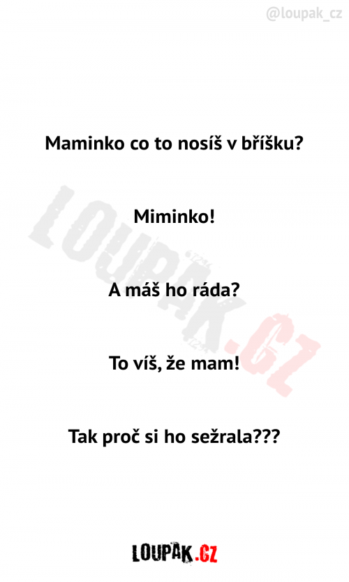 Maminko, co to nosíš v bříšku?