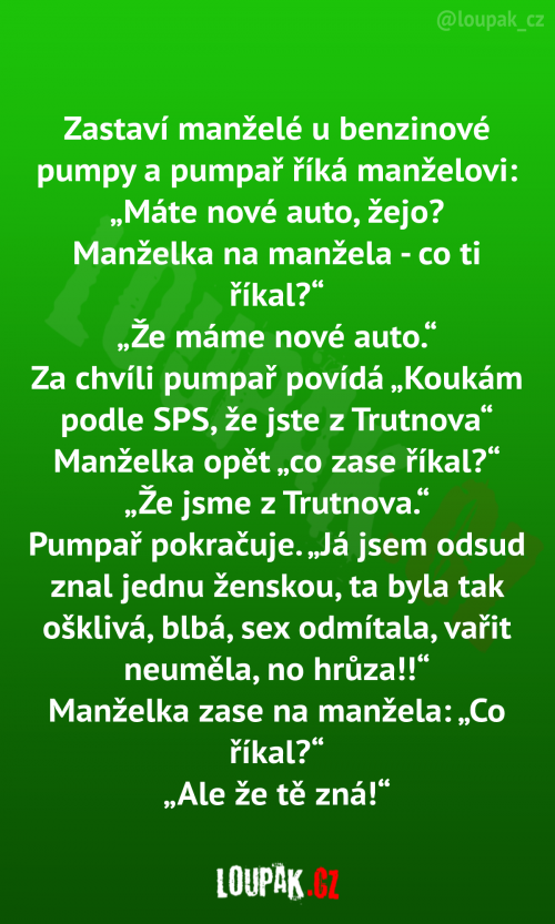  Na pumpu přijedou manželé 