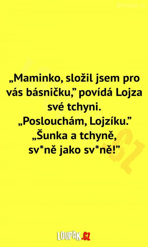 Lojza složil krásnou básničku