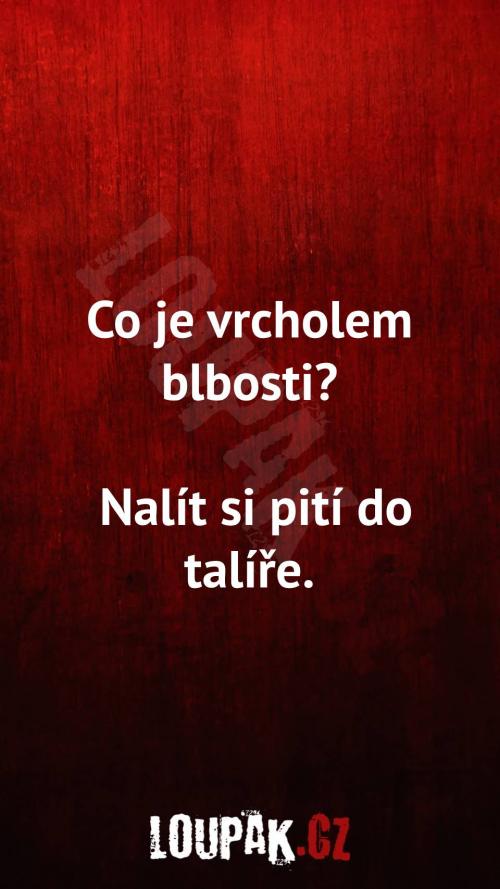 Co je vrcholem blbosti