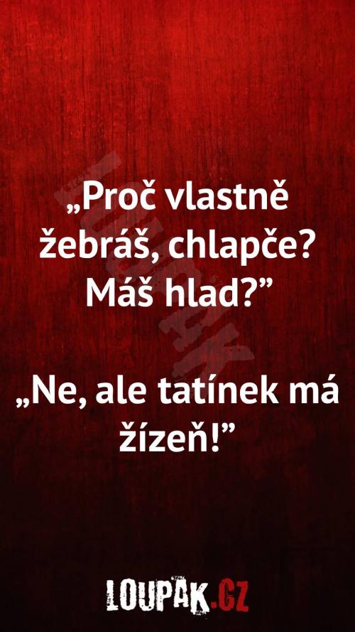  Proč vlastně žebráš, chlapče 