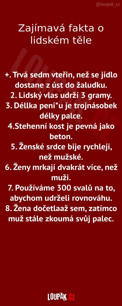  Zajímavá fakta o našem těle 