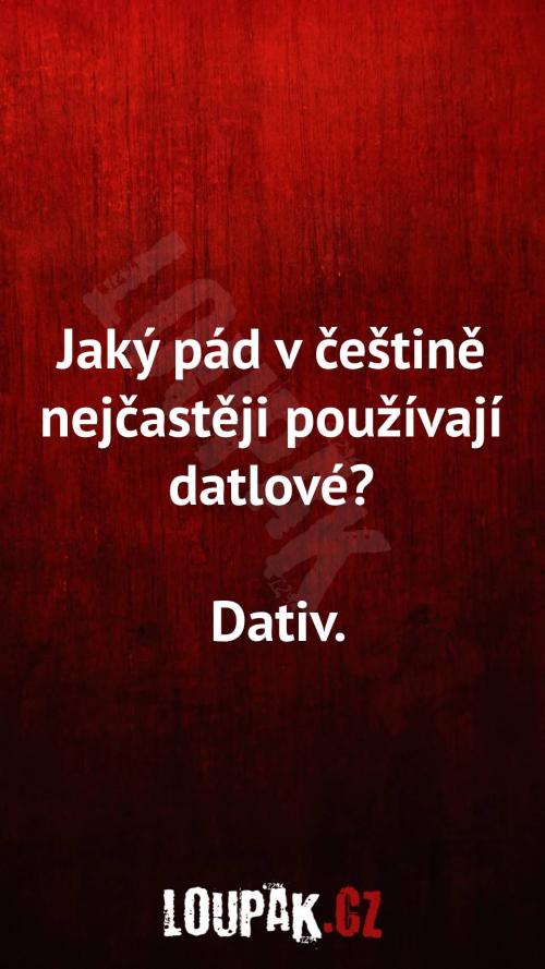  Jaký pád v češtině nejčastěji používají datlové 