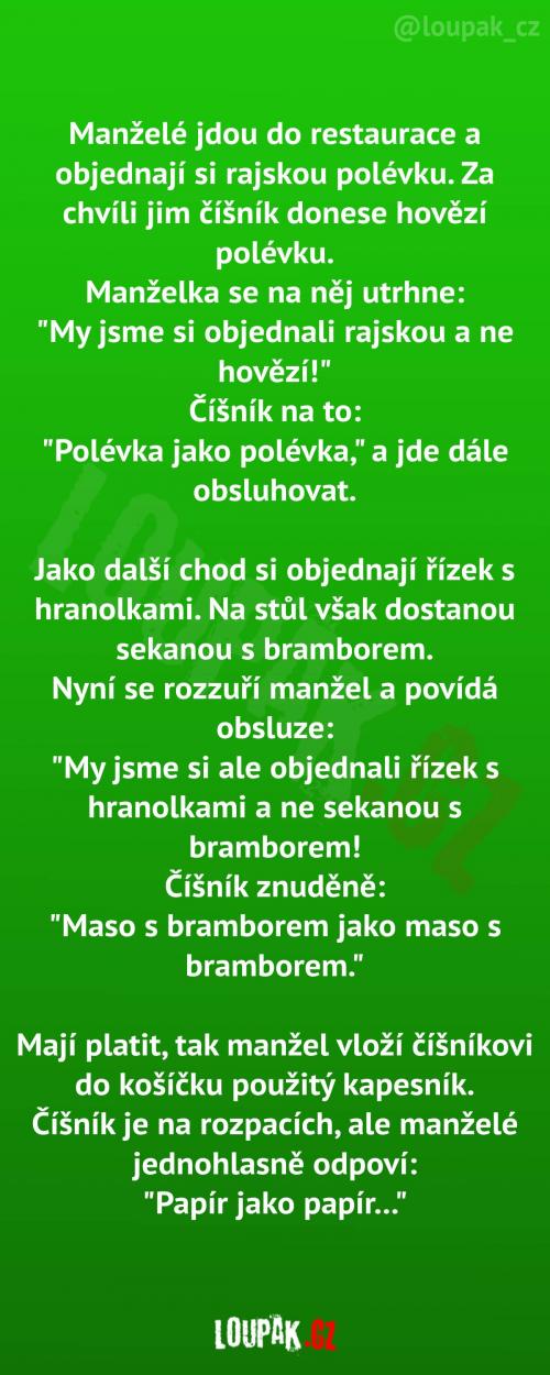  Jak se pomstít číšníkovi 