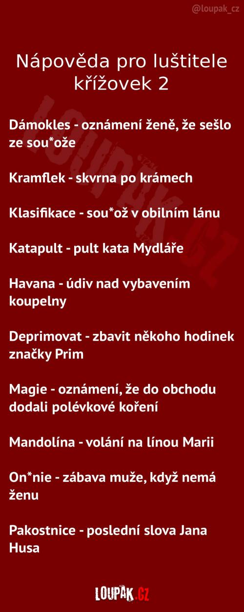  Nápověda pro luštitele křížovek 2 