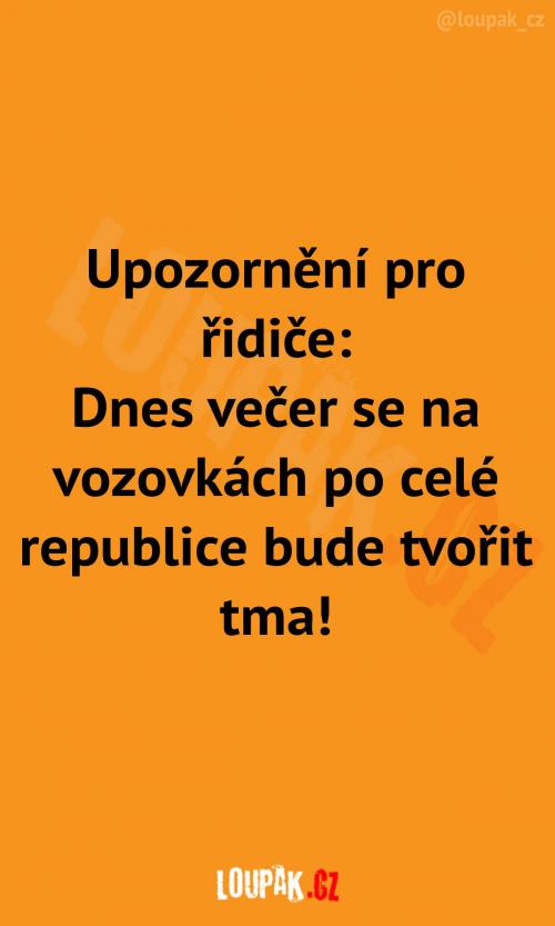  Důležité dopravní upozornění 