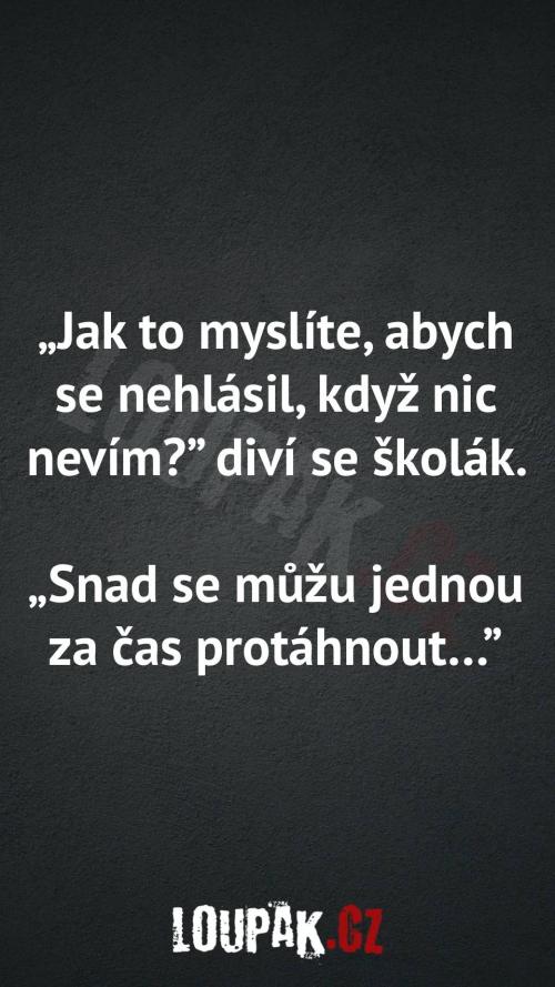 Proč se nemá nahlašovat Proč se nemá nahlašovat