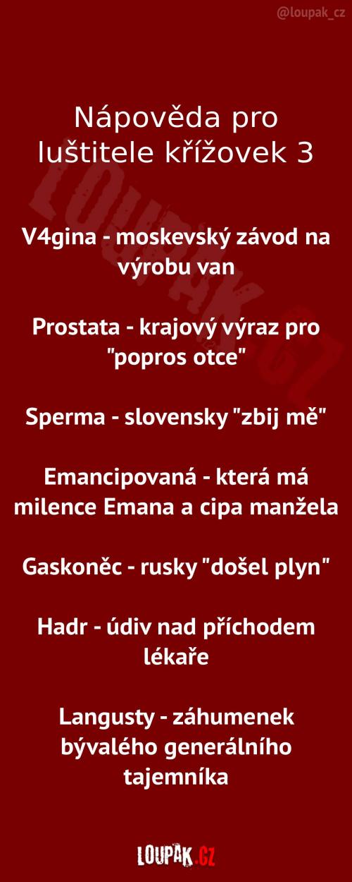  Nápověda pro luštitele křížovek 3 