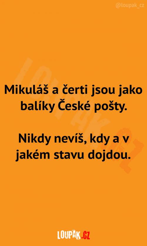 Mikuláš a čerti jako balíky Mikuláš a čerti jako balíky