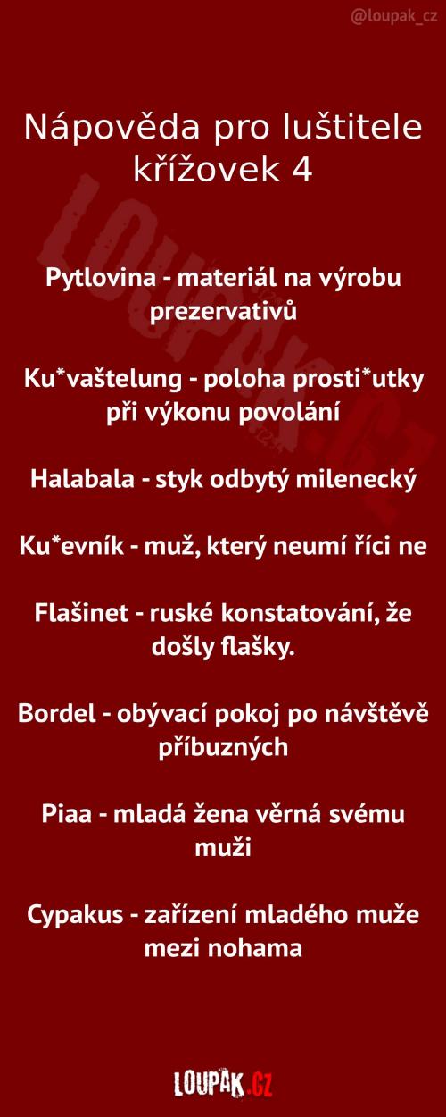  Nápověda pro luštitele křížovek 4 