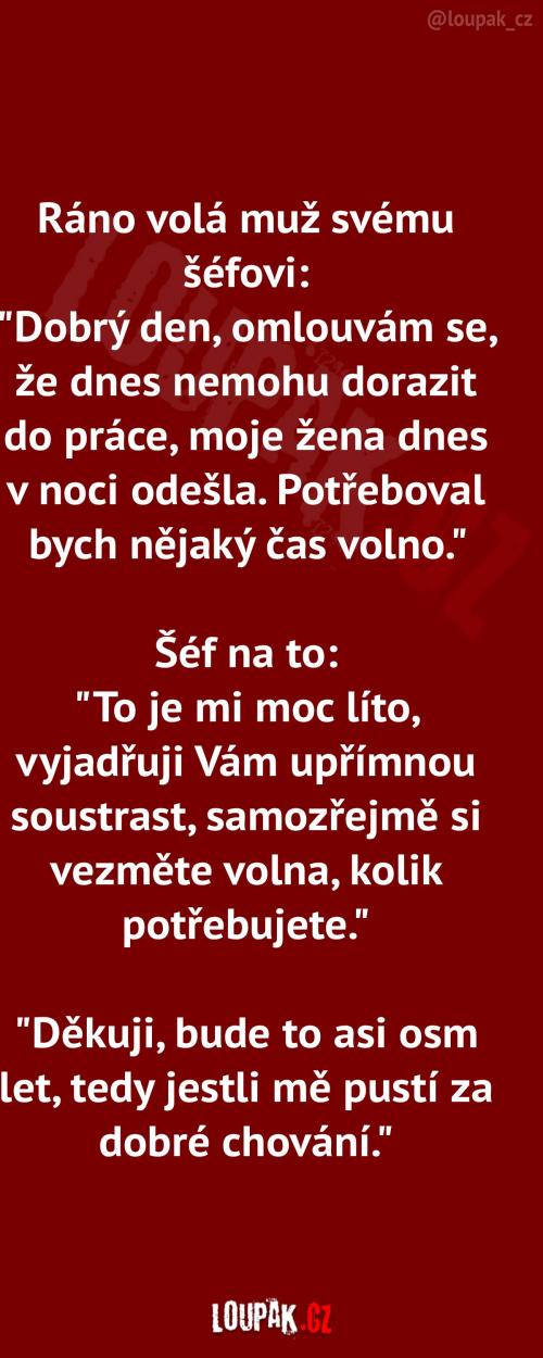  V práci se jen tak neukáže 