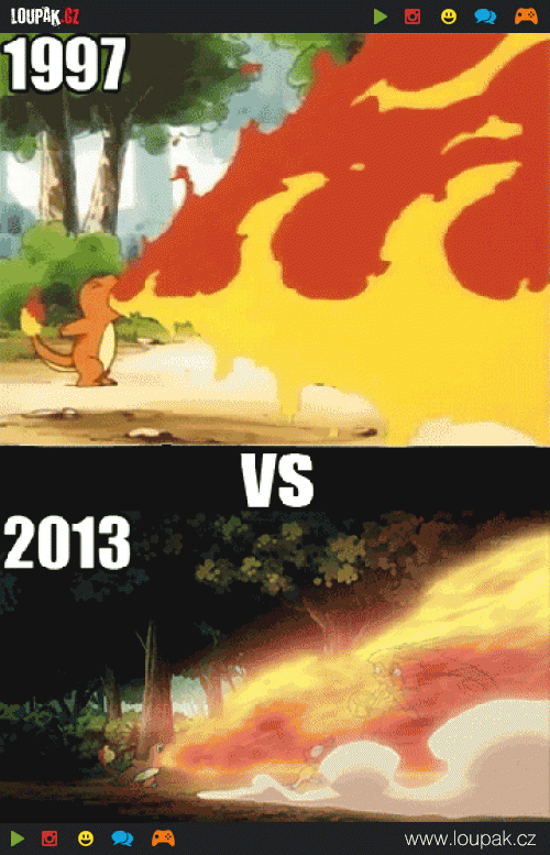  Pokemon 1997 vs 2013 