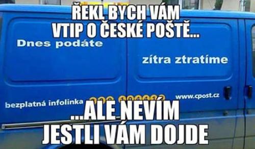 Výsledek obrázku pro česká pošta vtipy