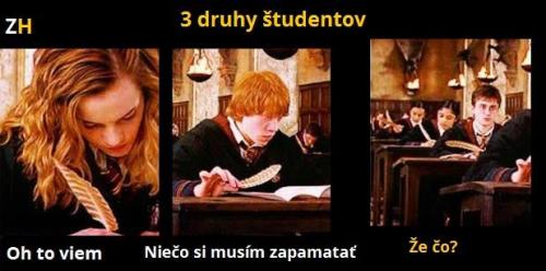  3 druhy studentů 