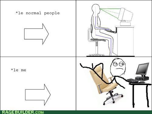 Jak sedím u PC já vs. ostatní lidé
