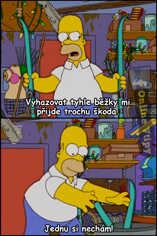  Homer při vyhazování běžek 