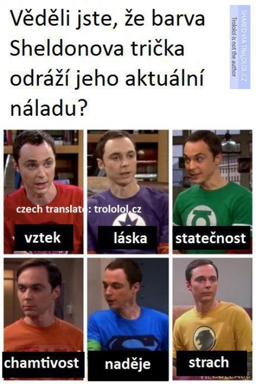  Sheldon a barva trička 
