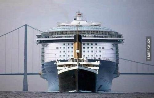  Titanic vs. dnešní moderní lodě 