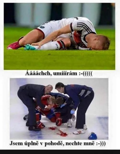 Rozdíl mezi hokejem a fotbalem