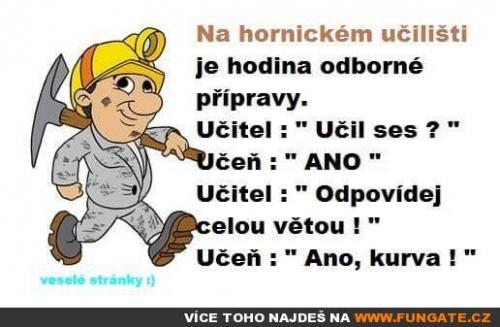  Na hornickém učilišti je hodina 