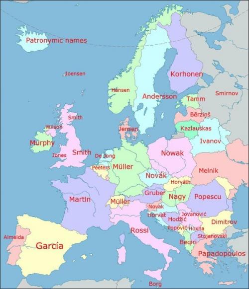 Nejpoužívanější příjmení v Evropě 
