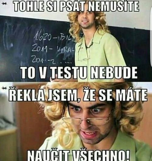 To na testu nebude
