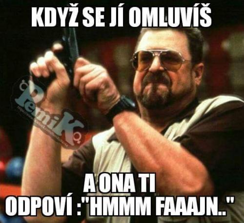 Když se jí omluvíš