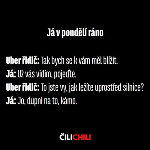 Já v pondělí ránoo