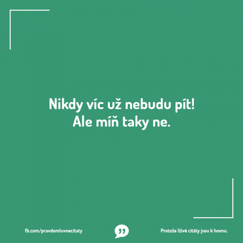  Nikdyž už nebudu pít! 