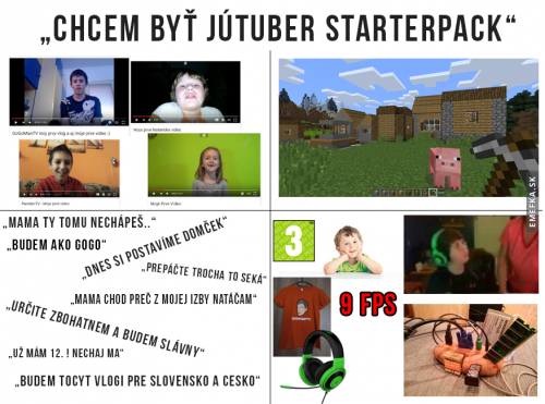 Jútuber starterpack