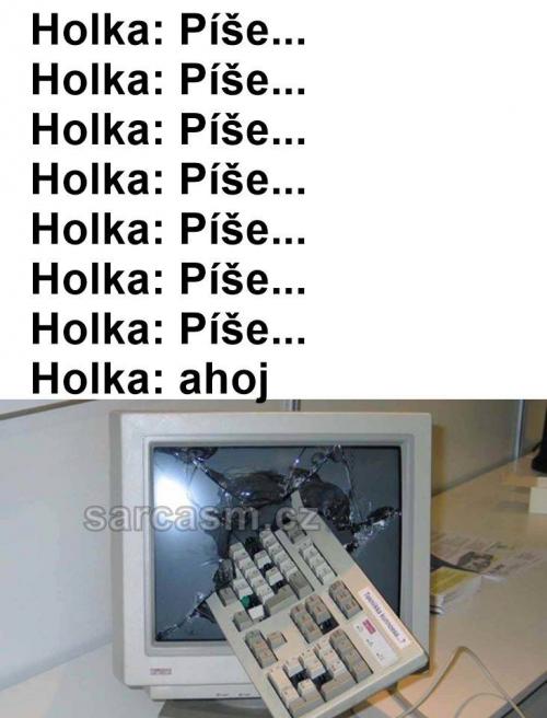  Holka píše 