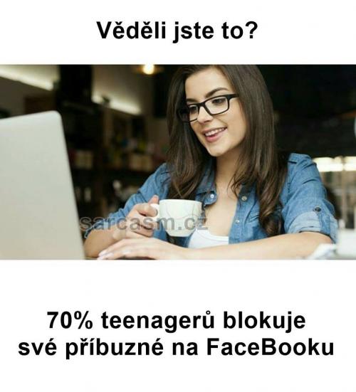  Teenageři ve vztahu k příbuzným na Facebooku 