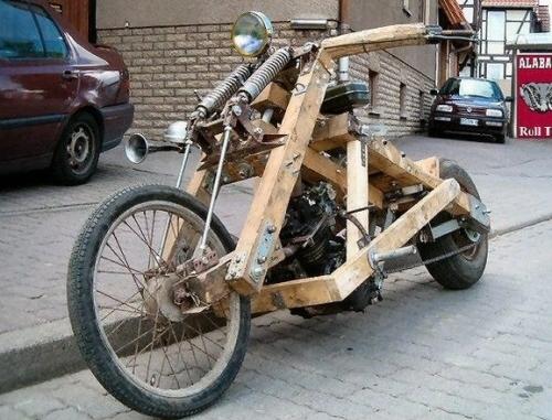  dřevěná motorka 