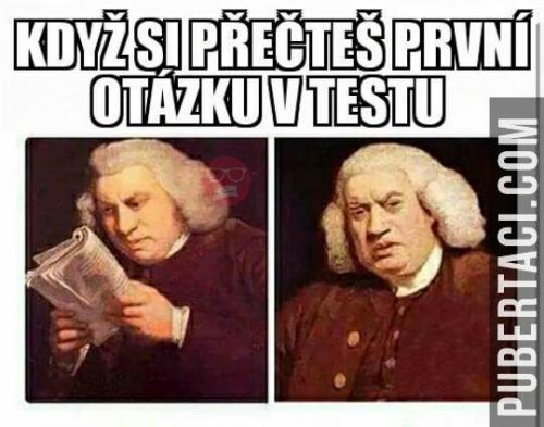  První otázka v testu 