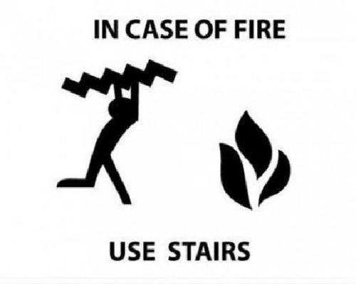Použijte schody v případě požáru