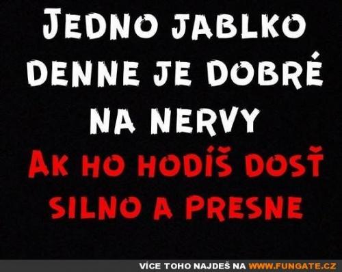 Jedno jablko denně je dobré na nervy