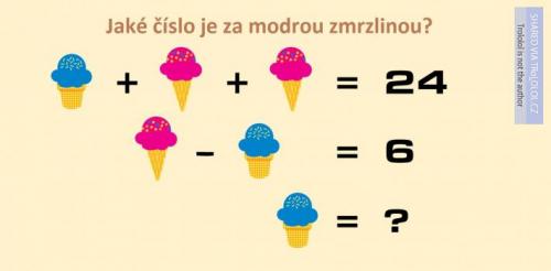  Spočítáte číslo modré zmrzliny?  