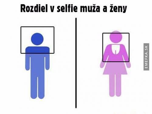 Rozdíl v selfie